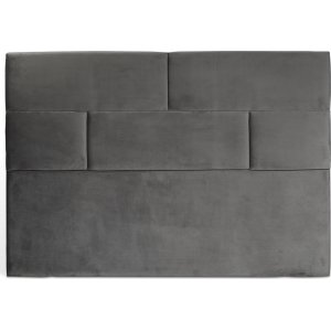 Carpe s�nggavel 90 cm i gr� sammet -  S�nggavel med dekorativt m�nster