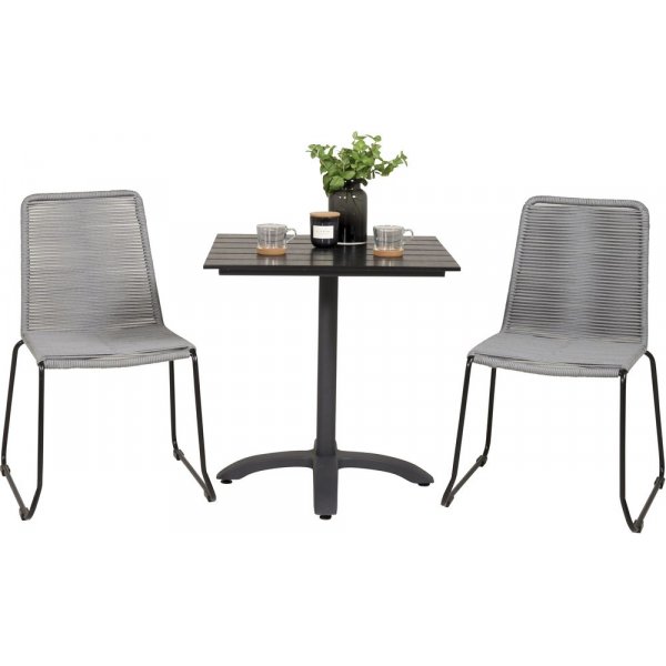 Garnviken Matgrupp (70x70) - Svart - 2 Stolar Garnviken Matgrupp (70x70) - Svart - 2 Stolar