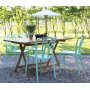 Matgrupp Salt teak: Klaffbord i teak inklusive 4 st Bally stapelbara stolar