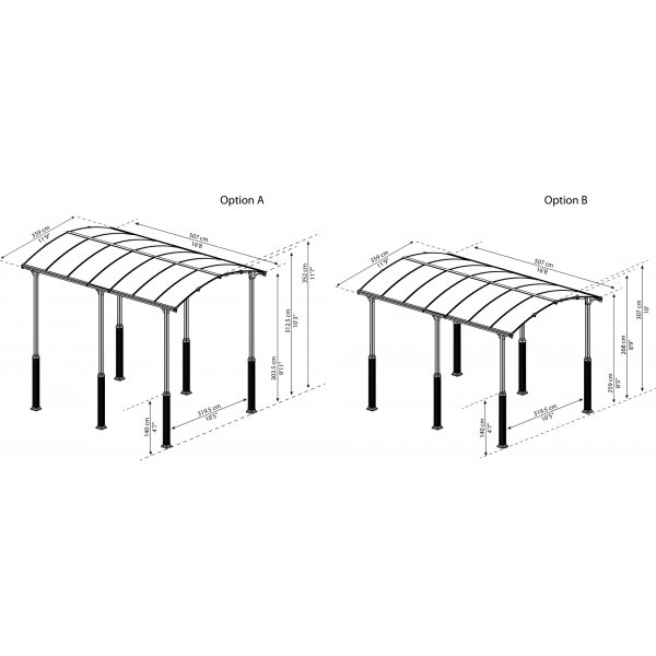Canopia Alpine Carport i Metall För Husbil 3,6 x 5 - Grå Canopia Alpine Carport i Metall För Husbil 3,6 x 5 - Grå