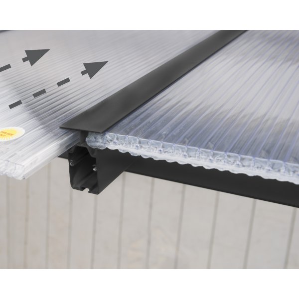 Canopia Olympia Altantag i Aluminium 3 x 10 - Mrkegr/klart glas