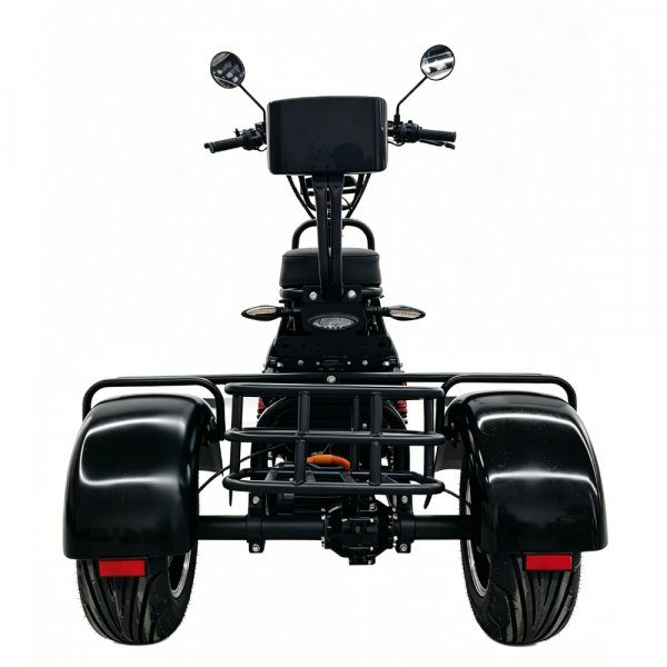 Elscooter Trehjuling 2000W Svart - Elmoped Klass 1 + Låskätting Elscooter Trehjuling 2000W Svart - Elmoped Klass 1 + Låskätting