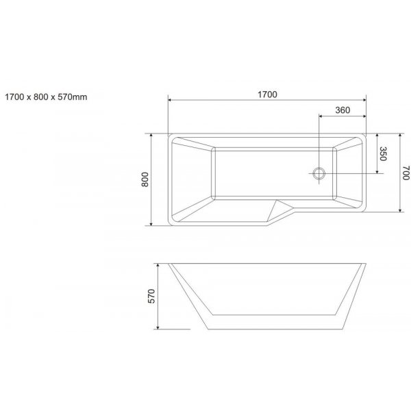 Badkar Hamilton högervänt - 170 cm Badkar Hamilton högervänt - 170 cm