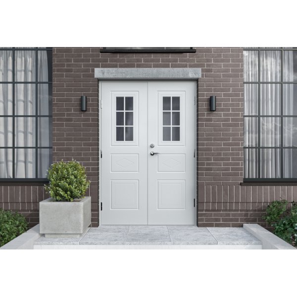 Dobbelt yderdør Lillian med glas (SP21) + Trykt pakke Dobbelt yderdør Lillian med glas (SP21) + Trykt pakke