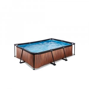 Pool 220x150x65cm med filterpumpe - Brun