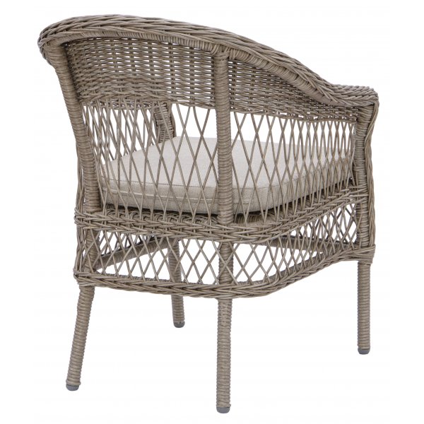Loungegrupp utomhus konstrotting Holm�n - Beige/vit set