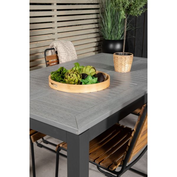 Eken�s Matgrupp (152x90) - Svart/Gr� - 4 Stolar