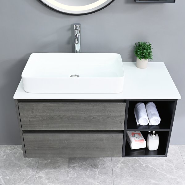 Badrumsmöbler Dove - Grå trä Badrumsmöbler Dove - Grå trä