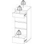 Nova Byr� vit med 5 l�dor 40 cm bred och 106,5 cm h�g