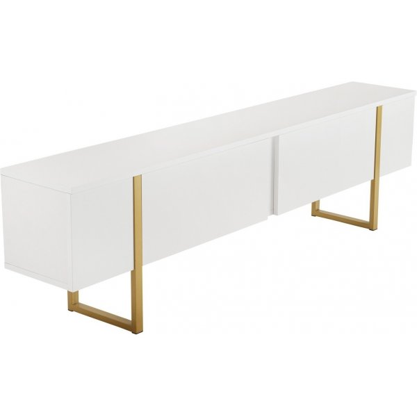 Serenity TV-b�nk 180 cm - Vit/guld
