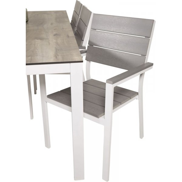 Tottarp Spisegruppe (205x100) - Hvid/Grå - 6 Stole Tottarp Spisegruppe (205x100) - Hvid/Grå - 6 Stole