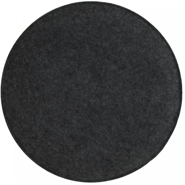 Rund Stolsdyna i Svart Polyesterfilt � 35 cm