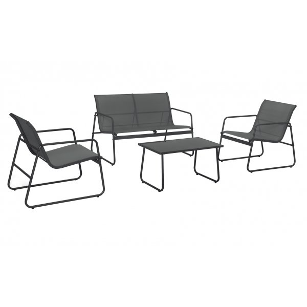 Zanzibar Loungegruppe Sofasessel und Couchtisch - Schwarze Outdoorgruppe + Textilimprägnierung für Outdoormöbel Zanzibar Loungegruppe Sofasessel und Couchtisch - Schwarze Outdoorgruppe + Textilimprägnierung für Outdoormöbel