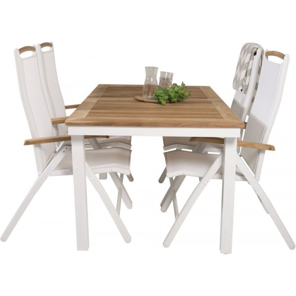 Dotorp Matgrupp (160x90) - Vit/Natur - 4 Stolar