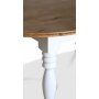 Victoria runt vitt matbord �120 cm med brunbetsad toppskiva