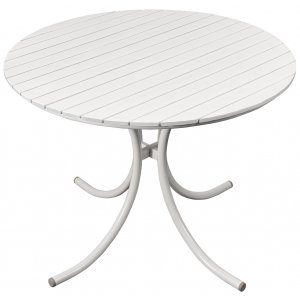 utemöbler runt matbord ø103 cm vit aintwood