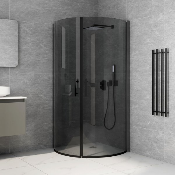 Brusekabine 90x100x200cm | Sort sikkerhedsglas | Cornelia