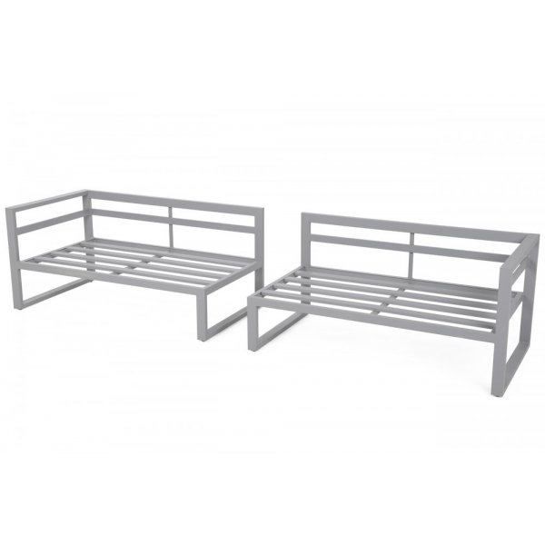 Modulsoffa Mediolan med bord - Silver/taupe