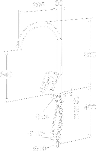 GBG Nordic köksblandare, hög med avstängning - 8220459 GBG Nordic köksblandare, hög med avstängning - 8220459