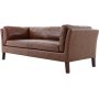 Soffa 3-sits brun vintage PU 198 cm - Heritage