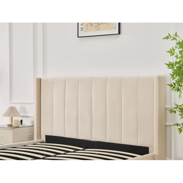 Sängram med sänggavel och förvaring 180 x 200 cm - Beige - Bianca Sängram med sänggavel och förvaring 180 x 200 cm - Beige - Bianca