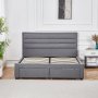 S�ngram med f�rvaring inklusive s�nggavel 180 x 200 cm - Gr�