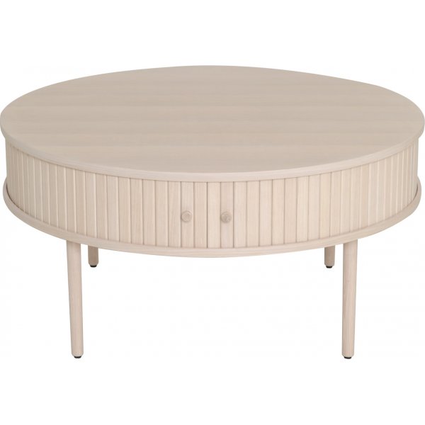 Slide soffbord �90 cm - Vitpigmenterad ek