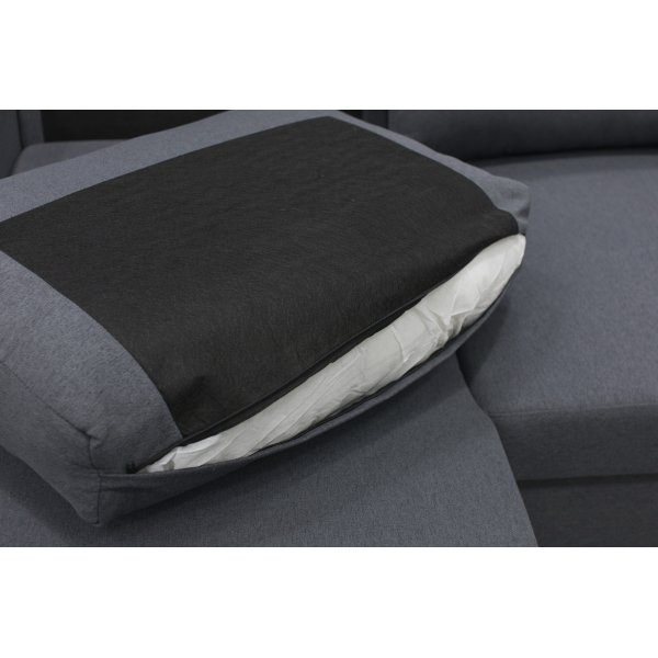 U-soffa Solna v�ndbar - 309 cm - m�rkgr�