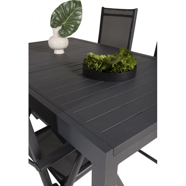 Holma Spisegruppe (160x100) - Sort - 4 Stole Holma Spisegruppe (160x100) - Sort - 4 Stole