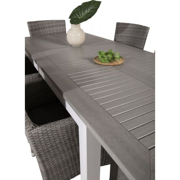 Eken�s Matgrupp (160x90) - Gr�/Vit - 6 Stolar