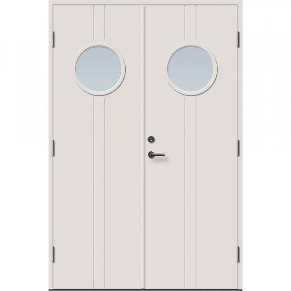 Dobbelt hoveddør Oknö med klart glas + Trykt pakke Dobbelt hoveddør Oknö med klart glas + Trykt pakke