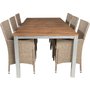 Salstad Matgrupp (200x100) - Natur/Silver - 6 Stolar