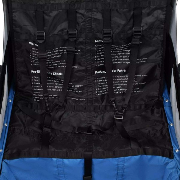 Cykelvagn/joggingvagn med sttdmpare - Bl