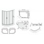 Duschhrna Kvadrant TX med golv - 5mm glas (hger-modul)