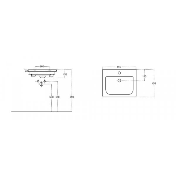 Badrumsm�bler Instinct 55 - Vitt med spegelsk�p