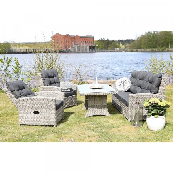 Orlando udendørs møbelsæt høj ryg justerbar - Grå Orlando udendørs møbelsæt høj ryg justerbar - Grå