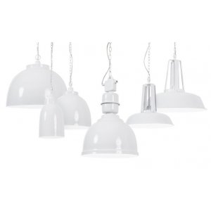 Taklampa �45 cm vitackad metall