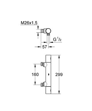 Grohe Duschblandare termostat 160 cc, DN 15 Grohtherm 1000 Cosmopolitan 34332 Grohe Duschblandare termostat 160 cc, DN 15 Grohtherm 1000 Cosmopolitan 34332