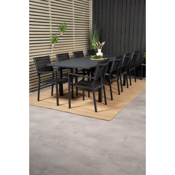 Holma Matgrupp (160x100) - Svart - 8 Stolar