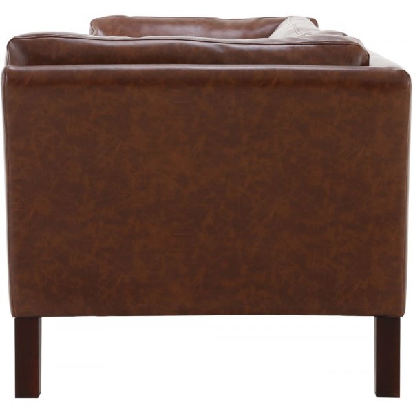 Soffa 3-sits brun vintage PU 198 cm - Heritage