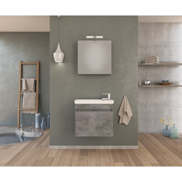 Mbelpakke Luxus 60 - Granitfarvet med spejlskab