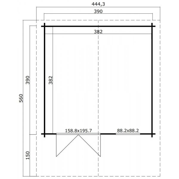 Attefallshus Sonja J - 15,2 m² Attefallshus Sonja J - 15,2 m²