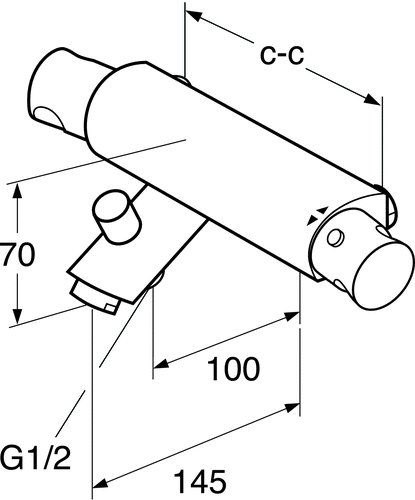 Gustavsberg Skandic termostat badkarsblandare, 160 c-c