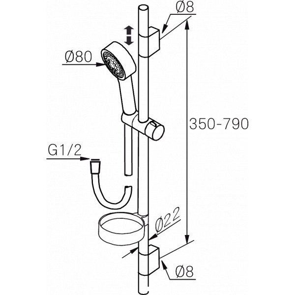 Mora MMIX S5 - Energieffektivt duschset - Krom Mora MMIX S5 - Energieffektivt duschset - Krom