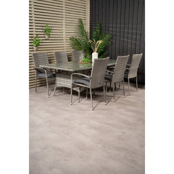 Holmstorp Matgrupp (200x100) - Gr� - 6 Stolar