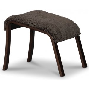 Lammet / Fushion fotpall i f�rskinn scandinavian expresso - M�rk valn�t