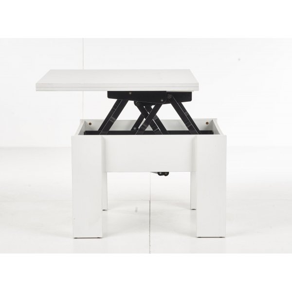 Serafin h�j och s�nkbart soffbord 80-160 x 80 cm - Vit