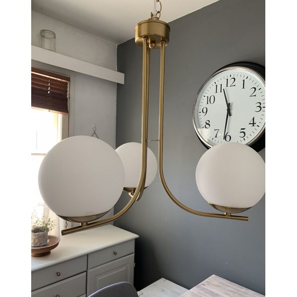 Orfeus taklampa - Matt m�ssing/opalvit