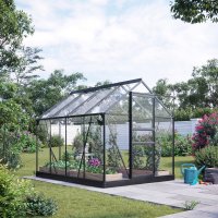 Växthus Neptunus - Svart 5 m² härdat glas Växthus Neptunus - Svart 5 m² härdat glas