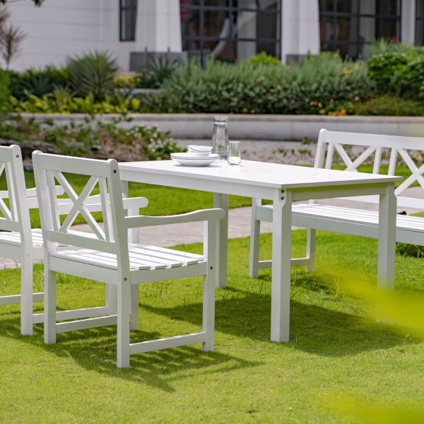 Gartenbank Weiß -Bohus + Textilimprägnierung für Outdoormöbel Gartenbank Weiß -Bohus + Textilimprägnierung für Outdoormöbel
